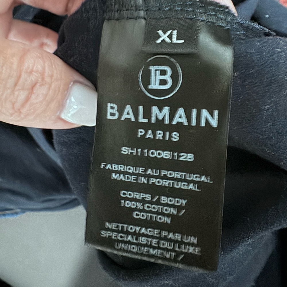 Balmain Men's Lightweight Hoodie - NAVY - Picture 6 of 6